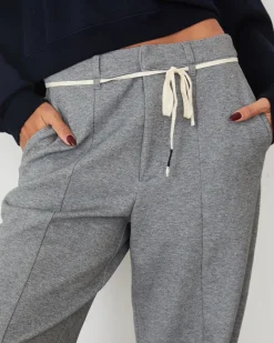 MONROW Cotton Knit Trousers DARKHEATHER Fashion